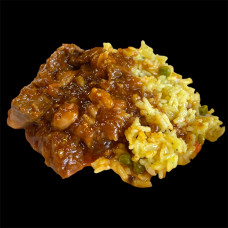 СВИНСКО ПО СЕЛСКИ С ЧЕРВЕНО ВИНО И ОРИЗ ГАРНИТУРА