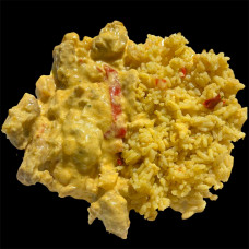 ПИЛЕ С КЪРИ, ЗЕЛЕНЧУЦИ И ГАРНИТУРА ОРИЗ